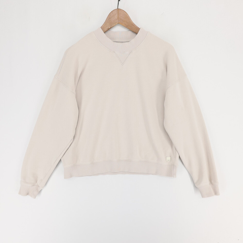 Vuori Sedona Crew Sweatshirt Womens S Beige Gray Pullover French Terry Fleece